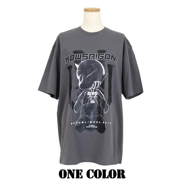Tシャツ キャラクタープリント ビッグシルエットT 半袖T グレー