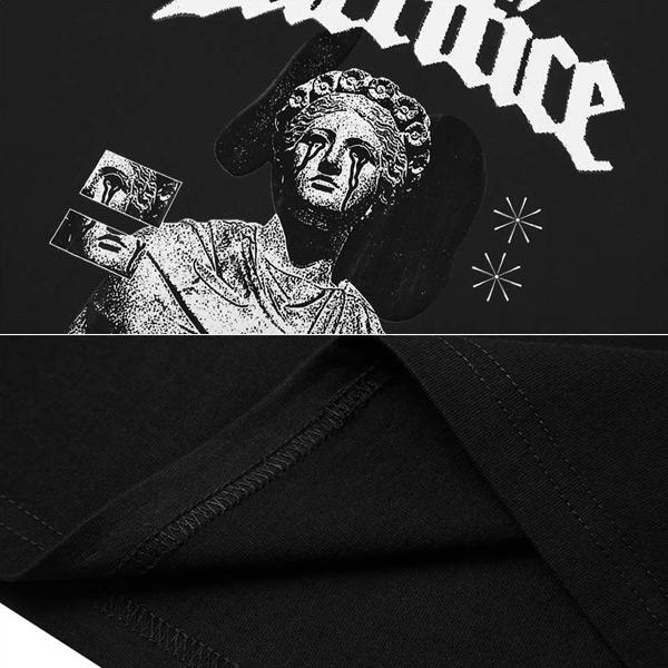 Tシャツ 女神像 バックプリント ビッグシルエットT 半袖T ロゴ