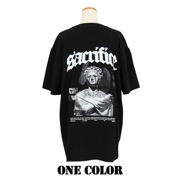 MEDUZA Tシャツ ブラック バックプリント Lサイズ Tシャツ 女神像 バックプリント ビッグシルエットT 半袖T ロゴ