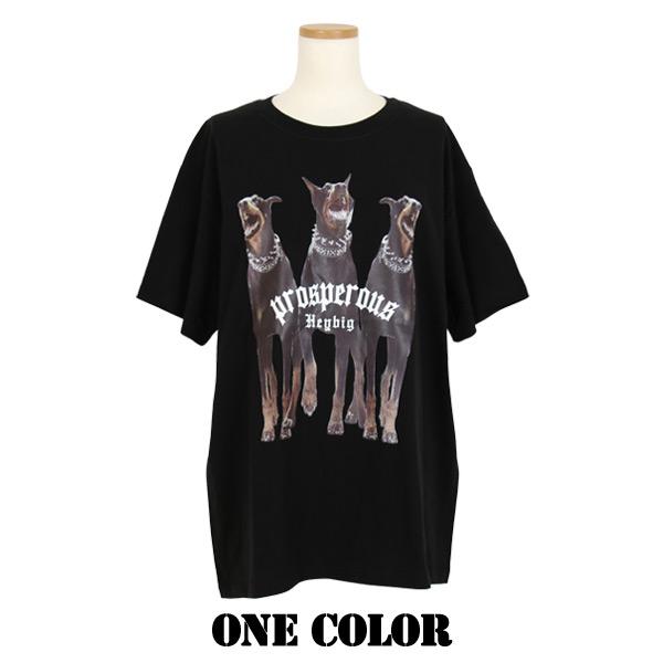 LIFT Tシャツ ドーベルマン　黒 Tシャツ DOGプリント ビッグシルエットT 半袖T 犬 ドーベルマン ロゴ