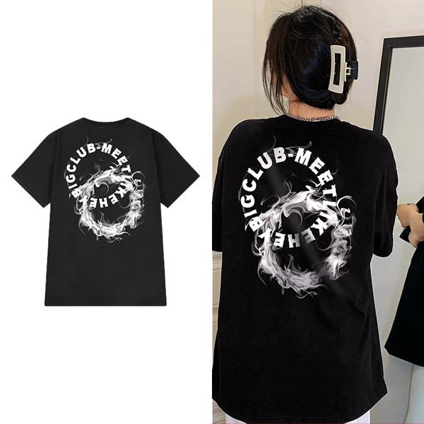 Tシャツ サークルロゴ バックプリント ビッグシルエットT 半袖T ロゴ