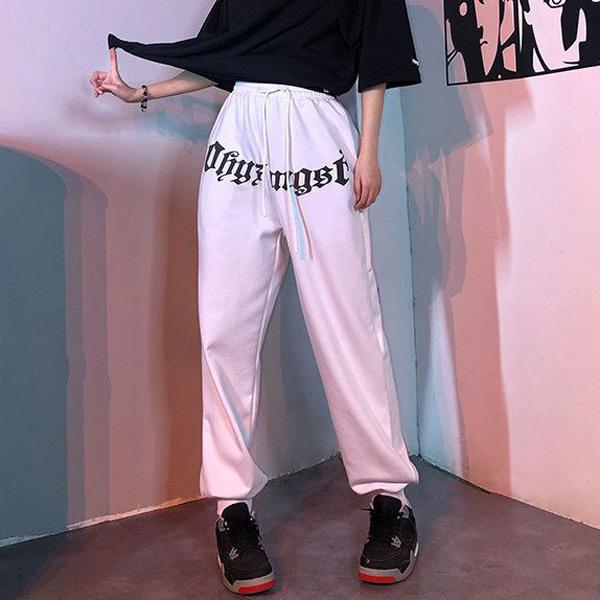 ジョガーパンツ フロントロゴ ワイドパンツ ジャージ パンツ