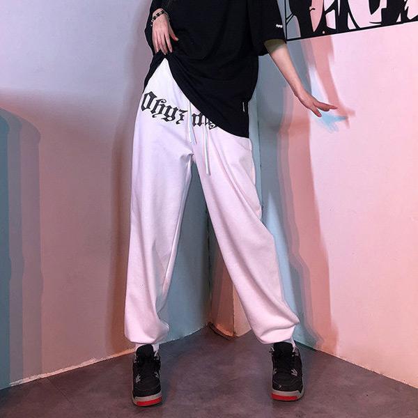 ジョガーパンツ フロントロゴ ワイドパンツ ジャージ パンツ