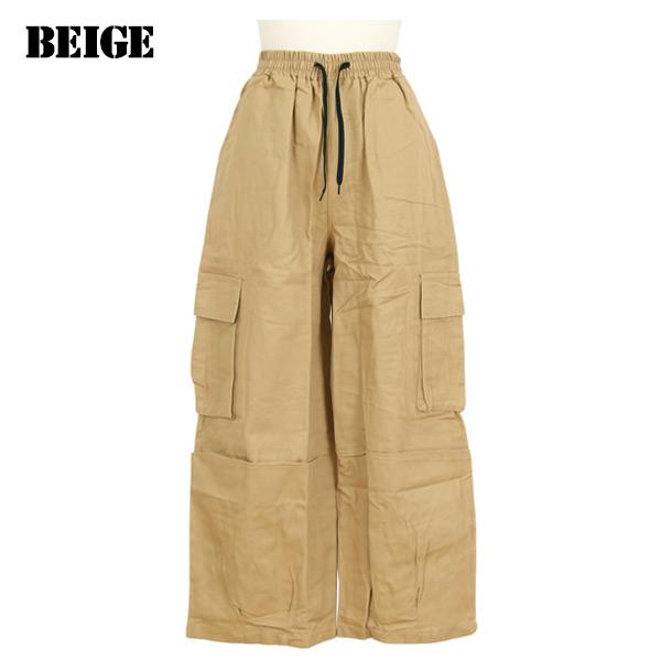 カーゴパンツ アースカラー ワイドパンツ ドロストパンツ カーキ
