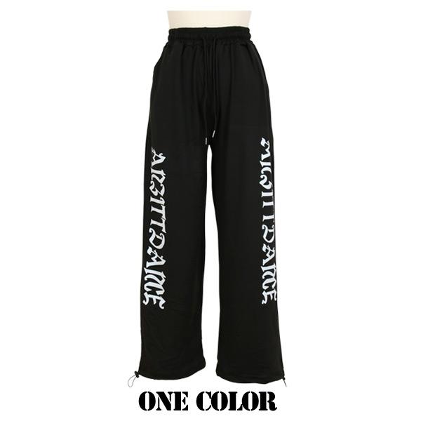 ワイドパンツ ジャージパンツ ロゴプリント サイドプリント ビッグロゴ