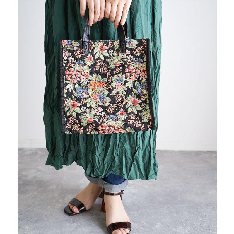 インドコブラン織　トートバッグ　ハンドメイド　　アルパカ柄　肩がけ可　華やか ジャガード トートバッグ レディース 2way ショルダーバッグ