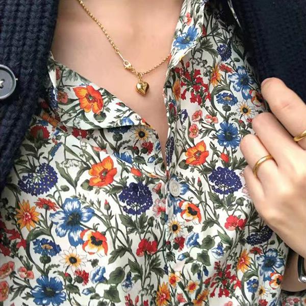 柄シャツ 花柄 ボタニカル柄 長袖 シャツ オーバーサイズ 柄シャツ 花柄 ボタニカル柄 長袖 シャツ オーバーサイズ
