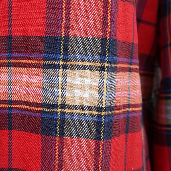 柄シャツ チェック柄 タータンチェック チェックシャツ 刺繍 ロゴ