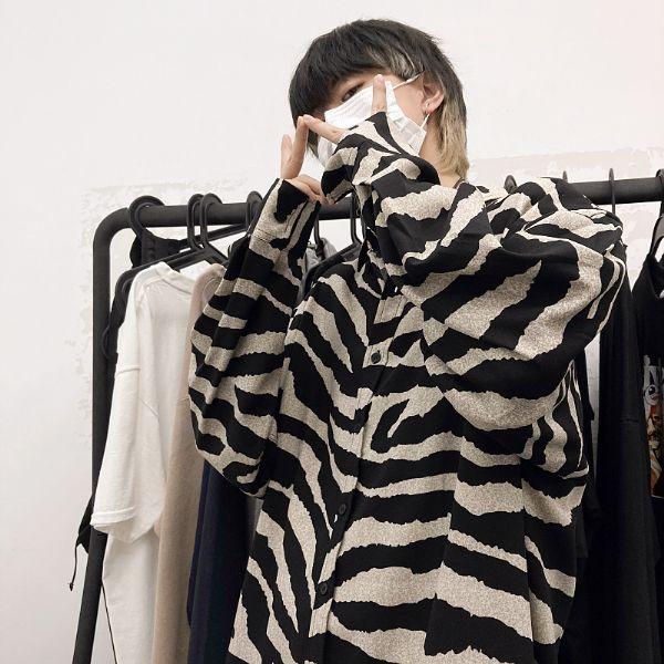 柄シャツ ゼブラ柄 アニマル柄 ブラック 長袖 シャツ ダンス 衣装