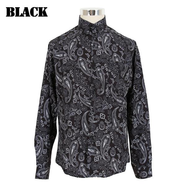 柄シャツ ペイズリー柄 長袖シャツ バンダナ柄 プリント 白 黒 ダンス 衣装 ヒップホップ 韓国 大きいサイズ 個性的 春服 秋服 シャツ トップス |  | 15