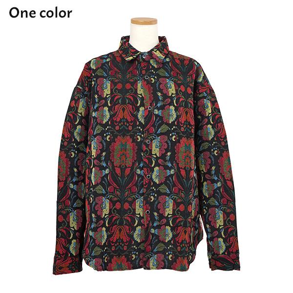 柄シャツ ジャカード 花柄 フラワー ゴブラン 植物柄 ボタニカル 柄シャツ ジャカード 花柄 フラワー ゴブラン 植物柄 ボタニカル