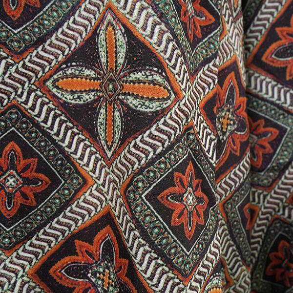 柄シャツ 花柄 フラワー ダイヤ柄 エスニック アジアン 植物柄 ボタニカル オレンジ グリーン 長袖 長袖シャツ オーバーサイズ 衣装 韓国 大きいサイズ 個性的 |  | 06