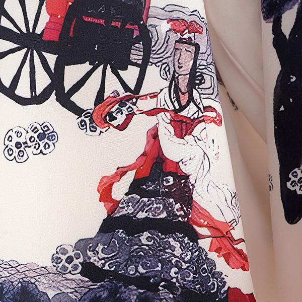 柄シャツ アジアン 文様 歴史 中華風 中国風 伝統 和柄 和風 松柄 天女