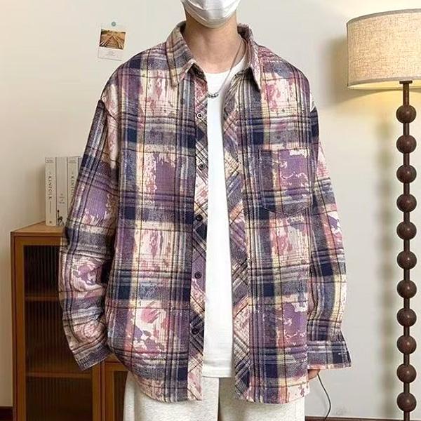 柄シャツ チェック柄 チェック ネルシャツ ボタニカル柄 植物柄 リーフ