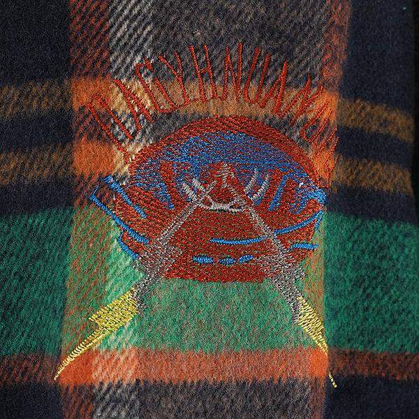 柄シャツ チェック柄 チェック ネルシャツ 起毛 刺繍 ワッペン ロゴ