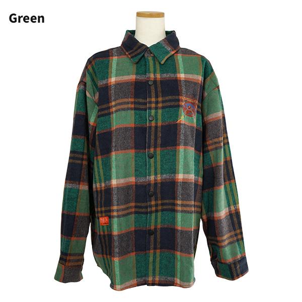 柄シャツ チェック柄 チェック ネルシャツ 起毛 刺繍 ワッペン ロゴ