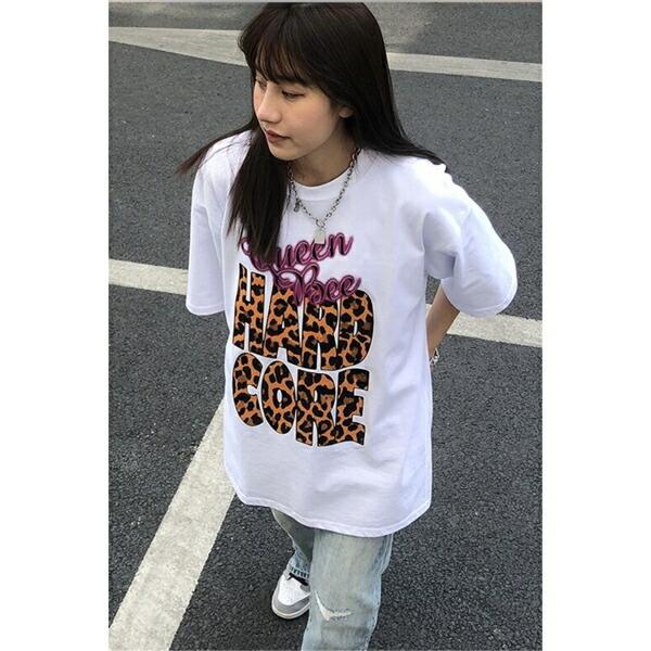 トップス カットソー Tシャツ 半袖 ビッグサイズ アニマル柄 ヒョウ柄