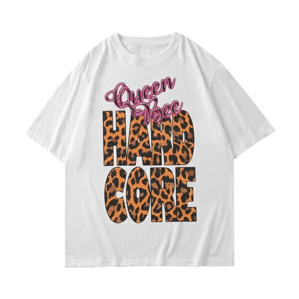 PARTY❤️　Tシャツ　カットソー　チュニック　アニマル柄　半袖　M トップス カットソー Tシャツ 半袖 ビッグサイズ アニマル柄 ヒョウ柄