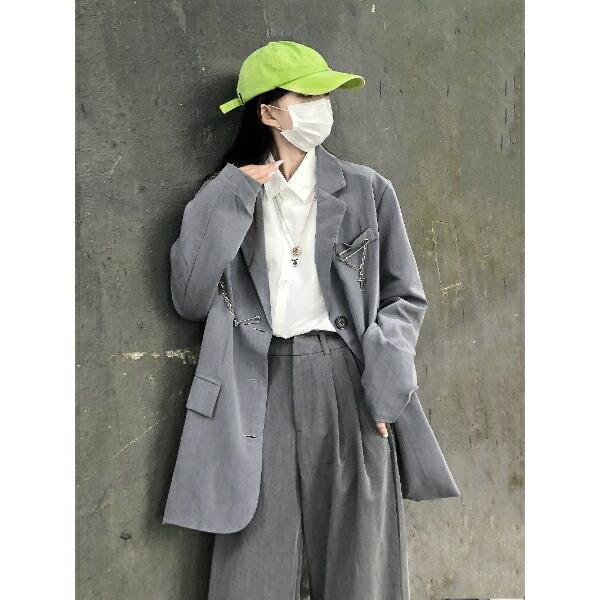 3点セット テーラードジャケット パンツ スラックス アクセサリー付き