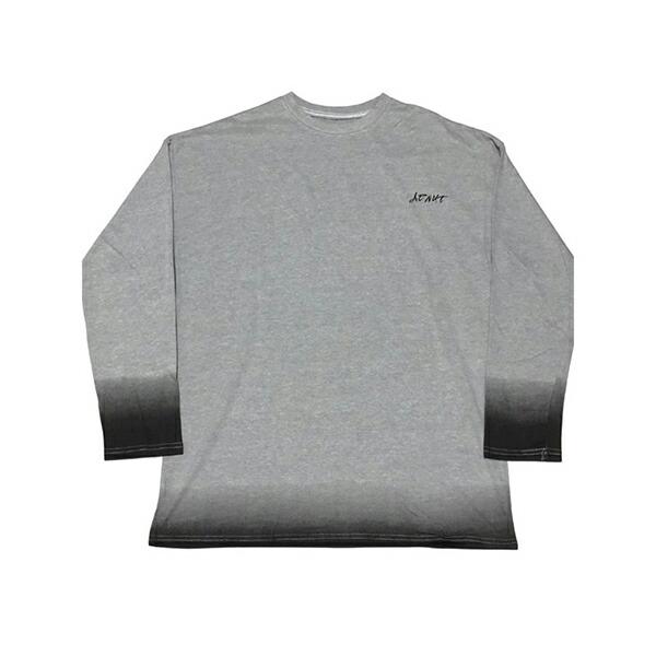 グラデーション 長袖 Tシャツ 絞り染め ルーズ ラウンドネック ユニ