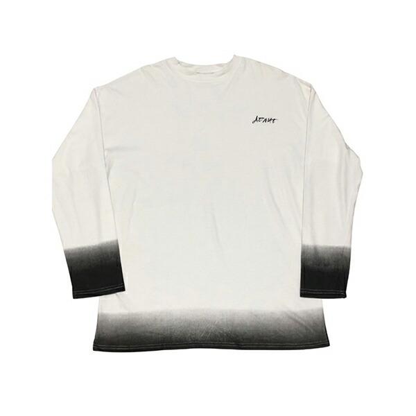 グラデーション 長袖 Tシャツ 絞り染め ルーズ ラウンドネック ユニ