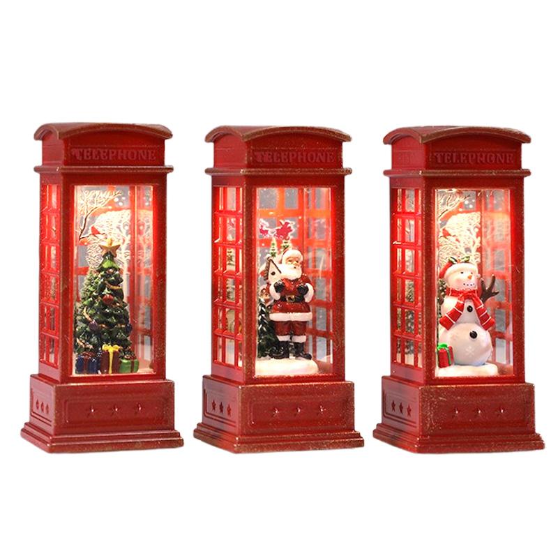 【極美品】クリスマス スノードーム サンタランタン 赤白銀3個セット クリスマス飾り 3個セット LED クリスマスランタン スノードーム