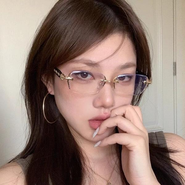 縁なしメガネ クロムハーツ風 星 スター クロス 十字架 レディース
