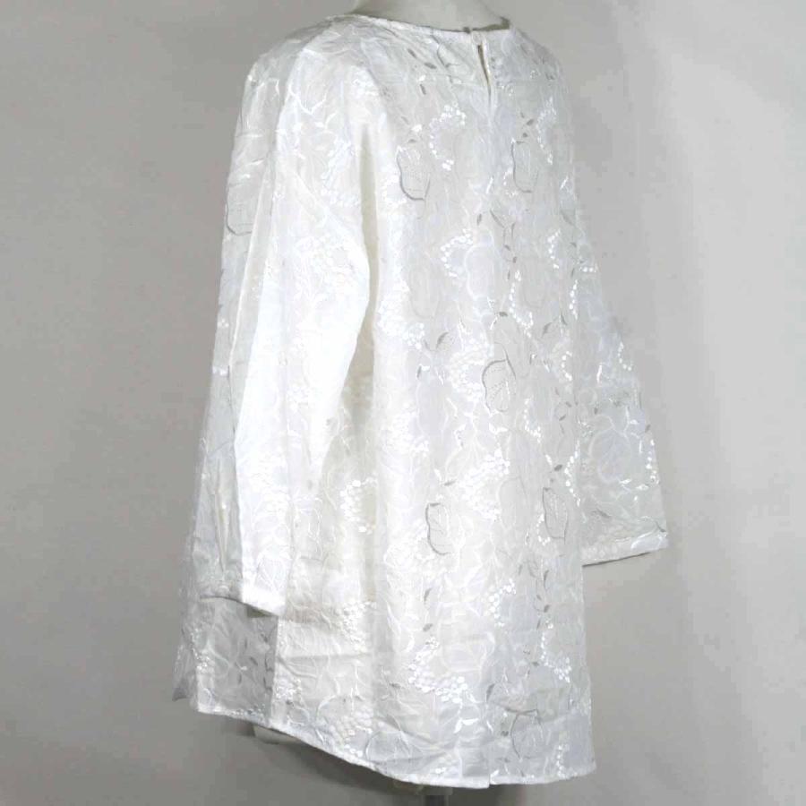 日本製 総刺しゅう ブラウス ホワイト系 L・LL・3L 送料無料 20代 30代 40代 50代 60代 70代 80代 AJ128 | ブランド登録なし | 12