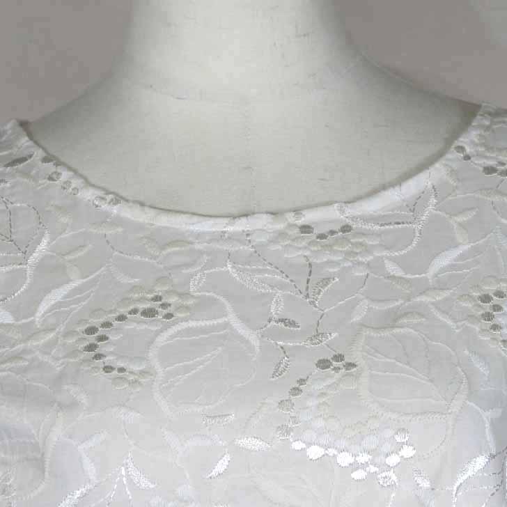 日本製 総刺しゅう ブラウス ホワイト系 L・LL・3L 送料無料 20代 30代 40代 50代 60代 70代 80代 AJ128 | ブランド登録なし | 14