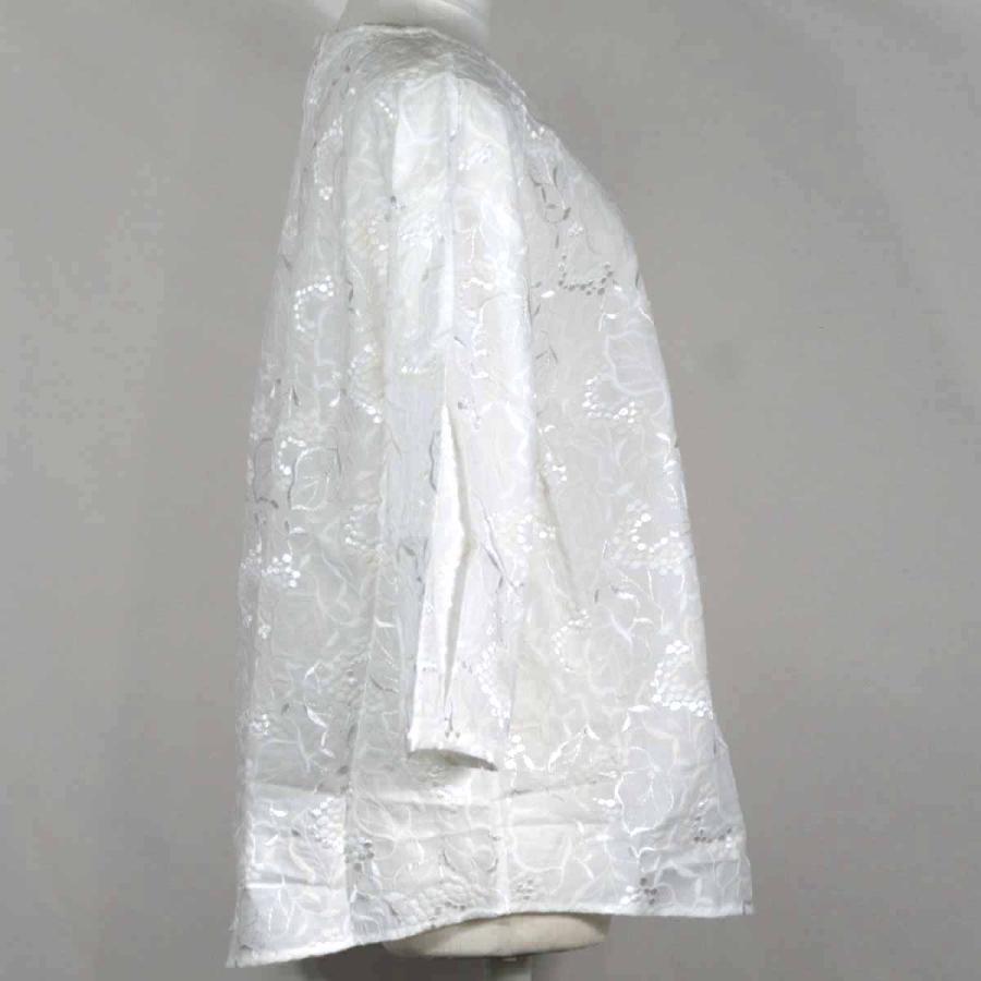 日本製 総刺しゅう ブラウス ホワイト系 L・LL・3L 送料無料 20代 30代 40代 50代 60代 70代 80代 AJ128 | ブランド登録なし | 08