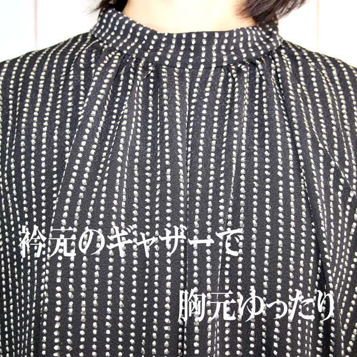 日本製 二越ちりめん バンドカラー ワンピース 3L 4L 送料無料 20代 30代 40代 50代 60代 70代 80代 AJ150 | ブランド登録なし | 07