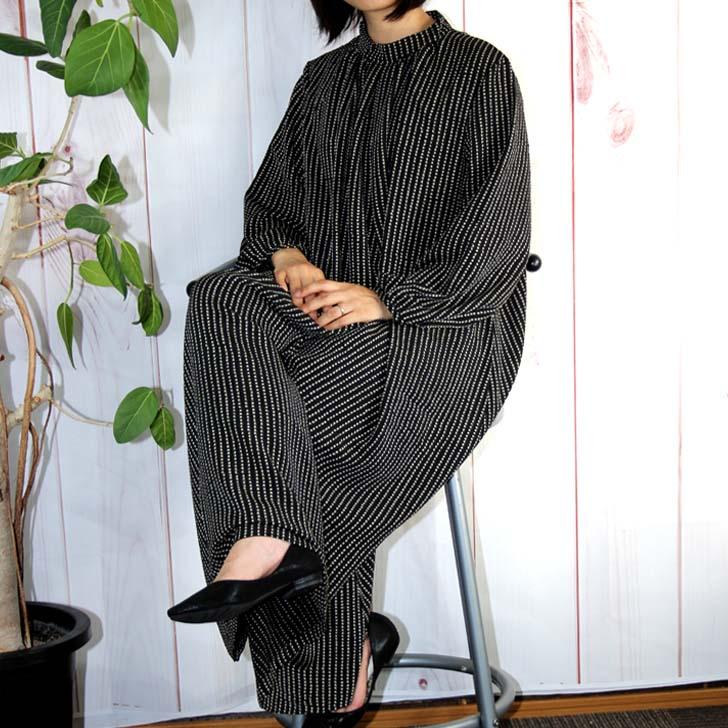 日本製 二越ちりめん バンドカラー ワンピース 3L 4L 送料無料 20代 30代 40代 50代 60代 70代 80代 AJ150 | ブランド登録なし | 01