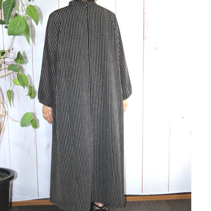 日本製 二越ちりめん バンドカラー ワンピース 3L 4L 送料無料 20代 30代 40代 50代 60代 70代 80代 AJ150 | ブランド登録なし | 05