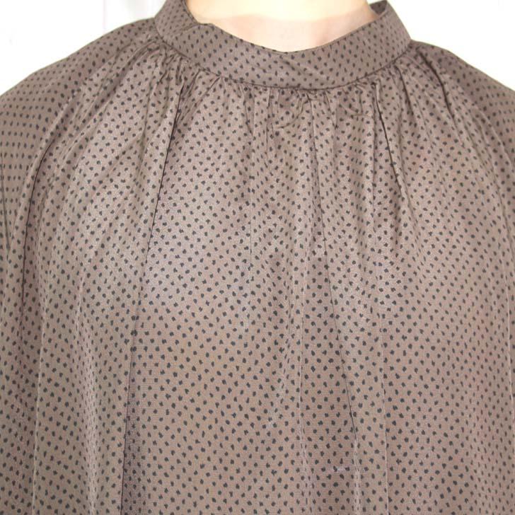 日本製 ギャザーチュニック 小紋柄 ナチュラルデシン M〜L 4L〜5L 送料無料 20代 30代 40代 50代 60代 70代 80代 AJ167 |  | 07