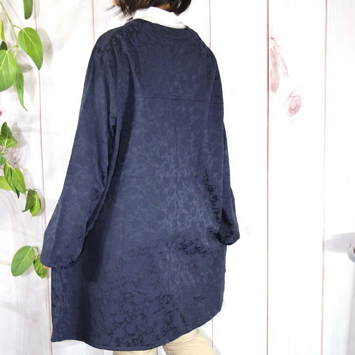 M-L 4L-5Lサイズ 日本製 送料無料 コードジャカード ノーカラー ジャケット コート 30代 40代 50代 60代 70代 80代 レディース ミセス シニア 9-11号 17-19号 | ブランド登録なし | 04