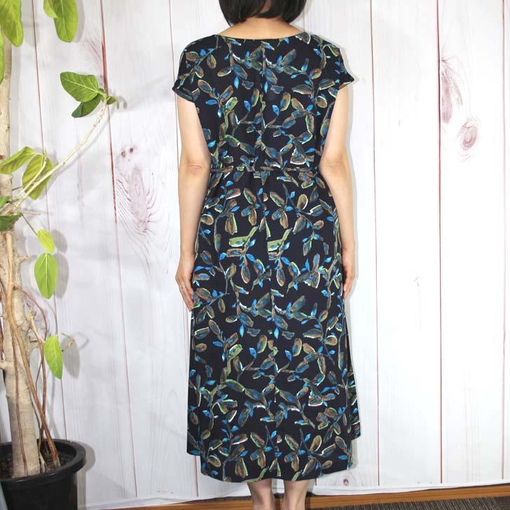 日本製 ワンピース レディース 夏 ロング丈 花柄 麻調 ミセス シニア 50代 60代 70代 大きいサイズ M〜5L 百貨店品質 送料無料 草花柄 大きいサイズ | ブランド登録なし | 05
