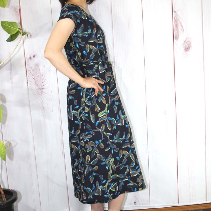 日本製 ワンピース レディース 夏 ロング丈 花柄 麻調 ミセス シニア 50代 60代 70代 大きいサイズ M〜5L 百貨店品質 送料無料 草花柄 大きいサイズ | ブランド登録なし | 06