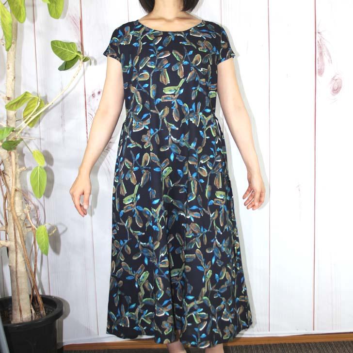 日本製 ワンピース レディース 夏 ロング丈 花柄 麻調 ミセス シニア 50代 60代 70代 大きいサイズ M〜5L 百貨店品質 送料無料 草花柄 大きいサイズ | ブランド登録なし | 07