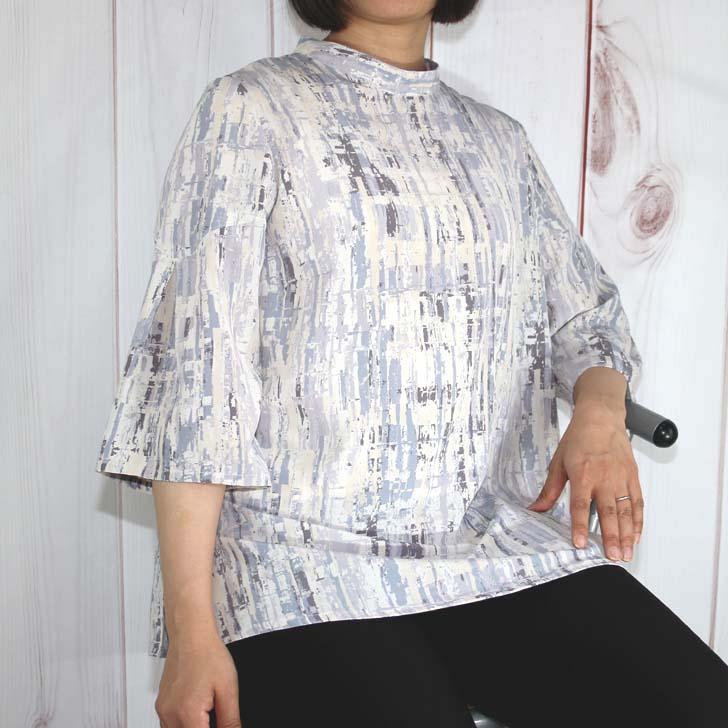 日本製 送料無料 デシンプリント ブラウス M-L LL 3L 4L 大きいサイズ 20代 30代 40代 50代 60代 70代 80代 レディース ミセス シニア 9-11号 13号 15号 17号 | ブランド登録なし