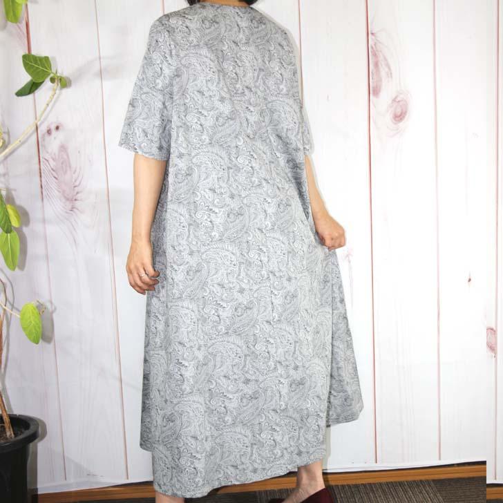 M-L LL 3L 4Lサイズ 日本製 送料無料 先染め ジャカード ペイズリー柄 ロング ワンピース 30代 40代 50代 60代 70代 80代 レディース 9-11号 13号 15号 17号 | ブランド登録なし | 05