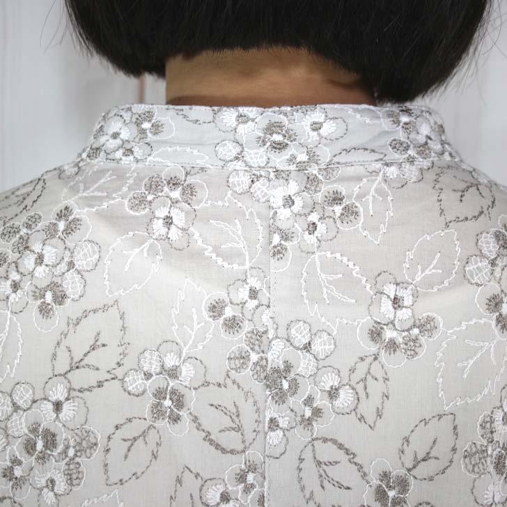 M-L LLサイズ日本製 送料無料 総刺繍 スタンド襟 ブラウス 20代 30代 40代 50代 60代 70代 80代 レディース ミセス シニア 9-11号 13号 ふんわり袖 花柄 七分袖 |  | 12