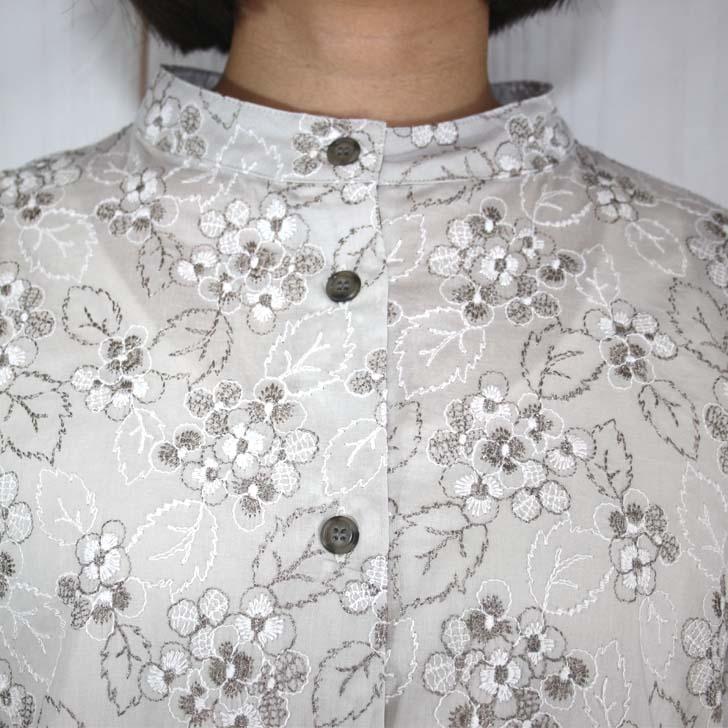 M-L LLサイズ日本製 送料無料 総刺繍 スタンド襟 ブラウス 20代 30代 40代 50代 60代 70代 80代 レディース ミセス シニア 9-11号 13号 ふんわり袖 花柄 七分袖 |  | 09