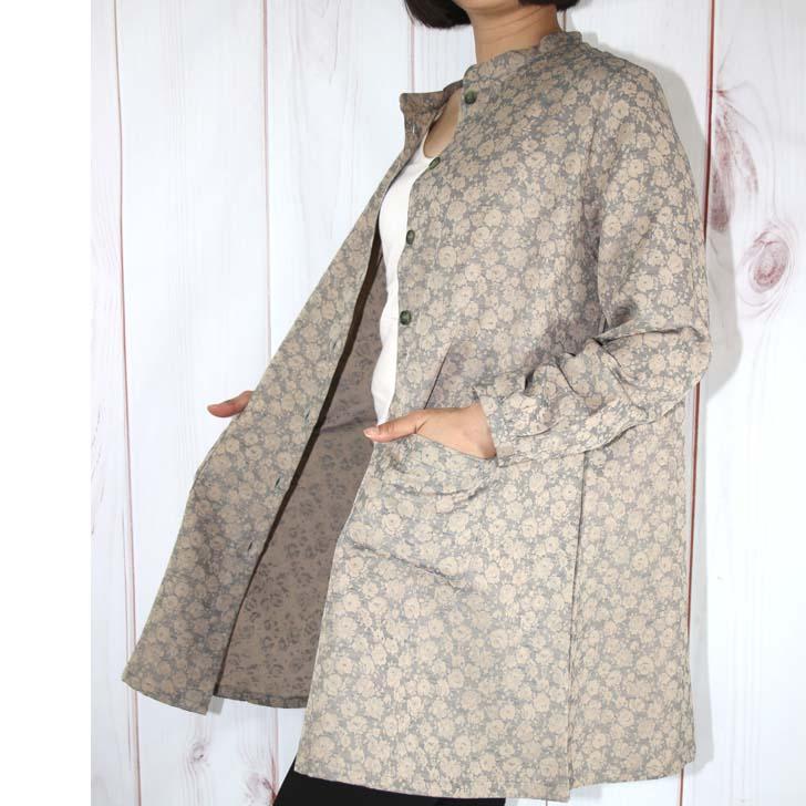 日本製 スタンドカラー ジャケット ジャカード 花柄 M-L LL 3L 4L-5L 大きいサイズ 送料無料 40代 50代 60代 70代 80代 ミセス シニア 百貨店品質 立ち襟 AJ581 | ブランド登録なし | 04