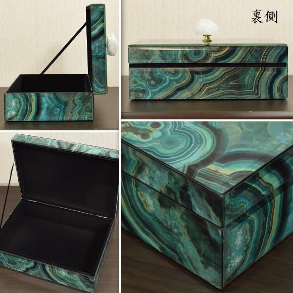 マラカイトボックス 孔雀石柄のジュエリーボックス 小物入れ 小箱 収納