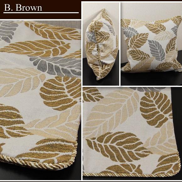 Madras Leaf　マドラスリーフ　クッションカバー　45×45　2カラー　ピローケース　おしゃれ　北欧　アンティーク　雑貨　アンティーク風　グリーン　ブラウン　 |  | 04