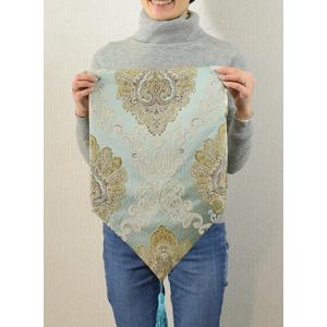 Saxe Blue Damask サックスブルーダマスク 200cm テーブルセンター ファブリック  ベッドスプレッド |  | 05