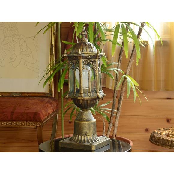 銀箔ライトスタンドアンティークオブジェ