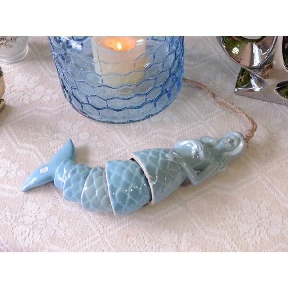 青い魚の形の陶器製風鈴 陶鈴（陶器の風鈴 ターコイズブルーa 風鈴 mayumi 通販 18013046