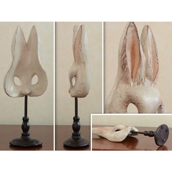 Rabbit Mask ラビットマスク ウサギの仮面 置物 スタンドオブジェ