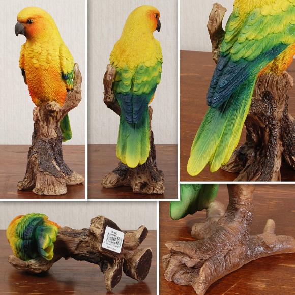 Sun Parakeet メキシコインコ 自然の造形が美しい鳥の置物 オブジェ 